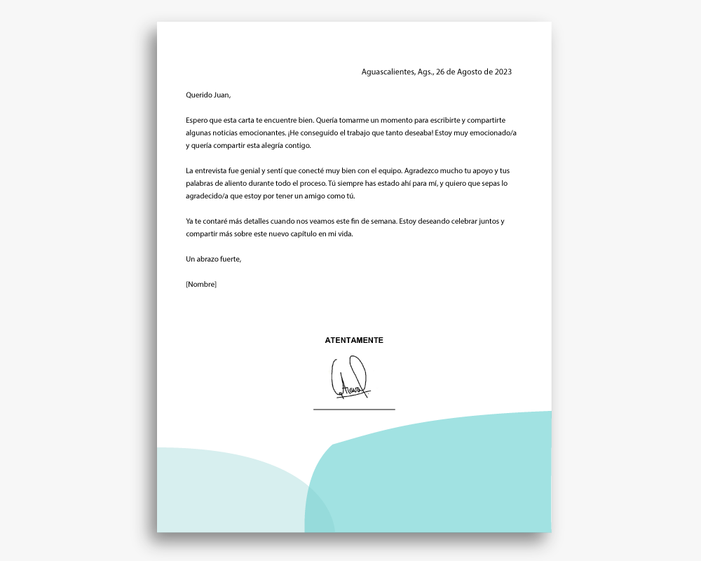 ejemplo de carta informal