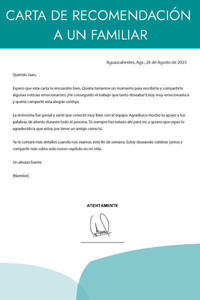 carta de recomendación laboral